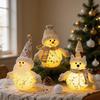 Plush Glowing Snowman Santa Claus Figurine Santa Snowman Reindeer Warm White Holiday Decor Gift