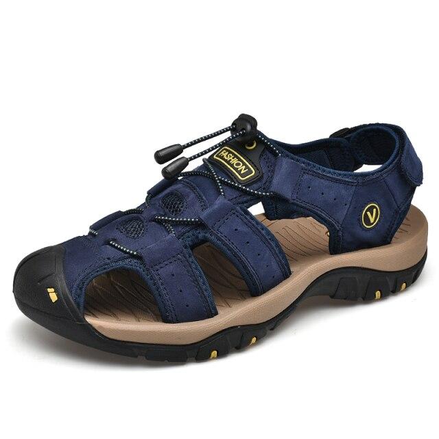 Classic Men 'S Sandals Summer Soft Sandals Comfortable Mens Shoes Genuine Leather Sandals Big Size Soft Outdoor Casual Shoes Men