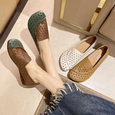 Sommer neue weichsohlige Freizeitsandalen Damen rutschfest Chinesische Einzelschuhe hohle atmungsaktive Lochschuhe