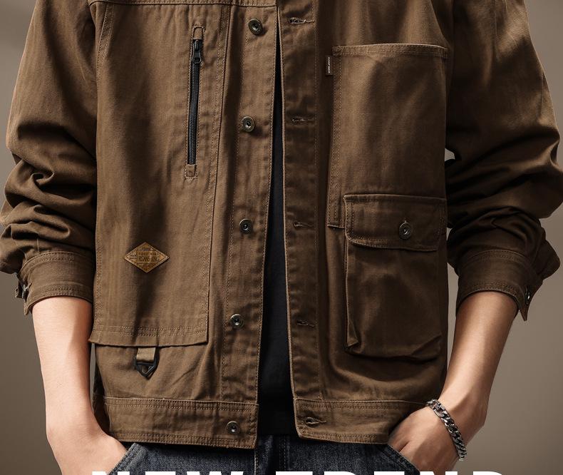 Men's High-End American Retro Heavyweight Hunting Jacket – Autumn/Winter Workwear: Loose, Tough, and Handsome.