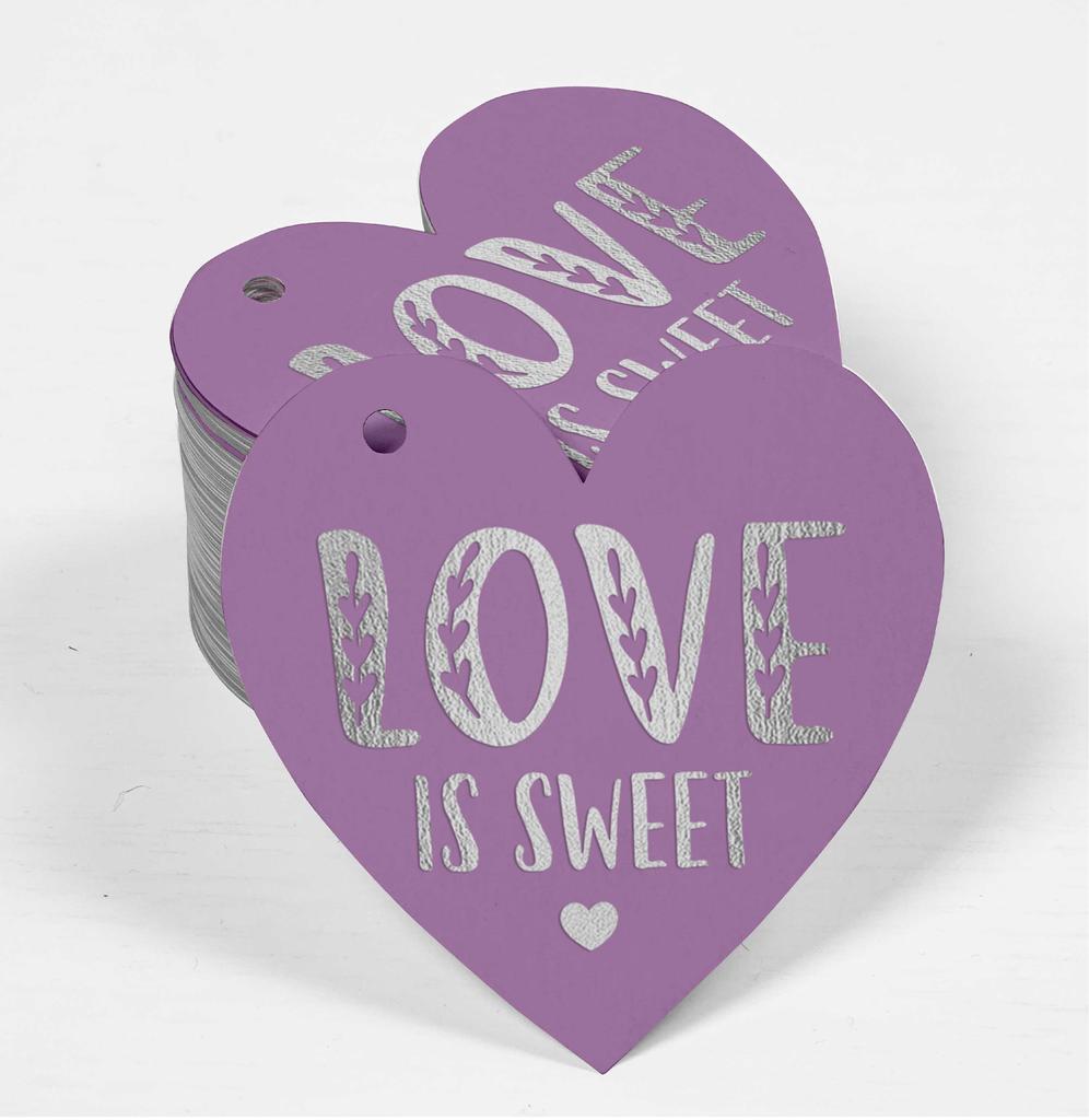 Inkdotpot 100 Pack Real Silver Foil Paper Tag Love Is Sweet Wedding Favor Hang