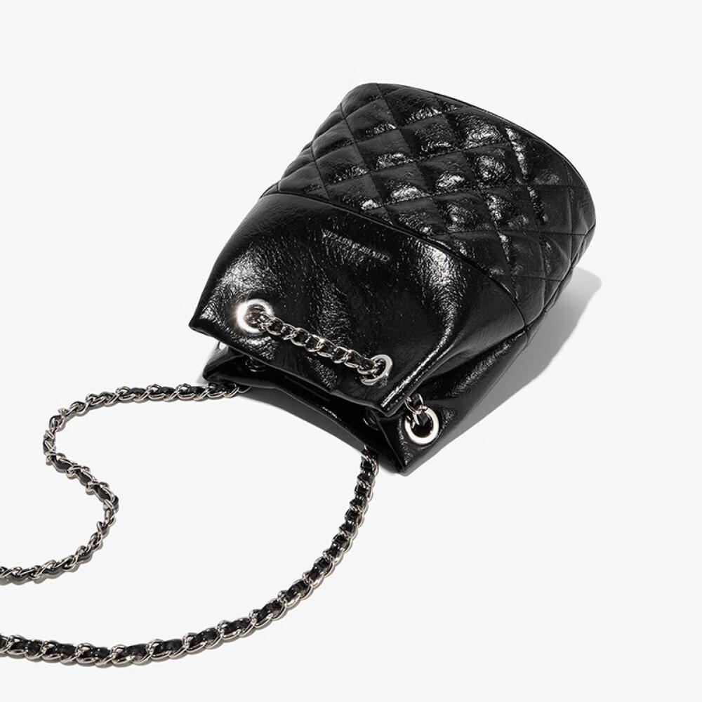 Diamond chain bucket bag new light luxury all-match small fragrance single shoulder crossbody bag length 18cm wide 12.5cm high 19cm