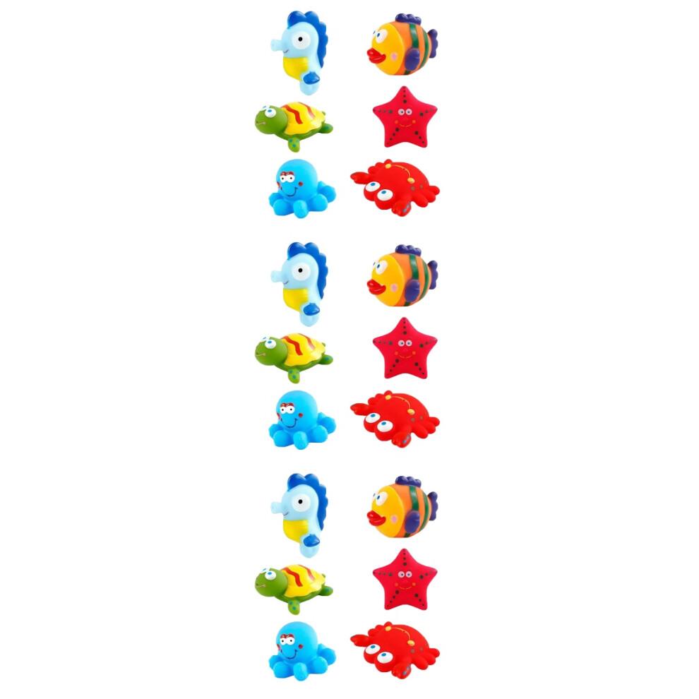 Conjunto de 18 Peças de Brinquedos de Banho para Bebê Design Criativo de Vida Marinha Cores Sortidas