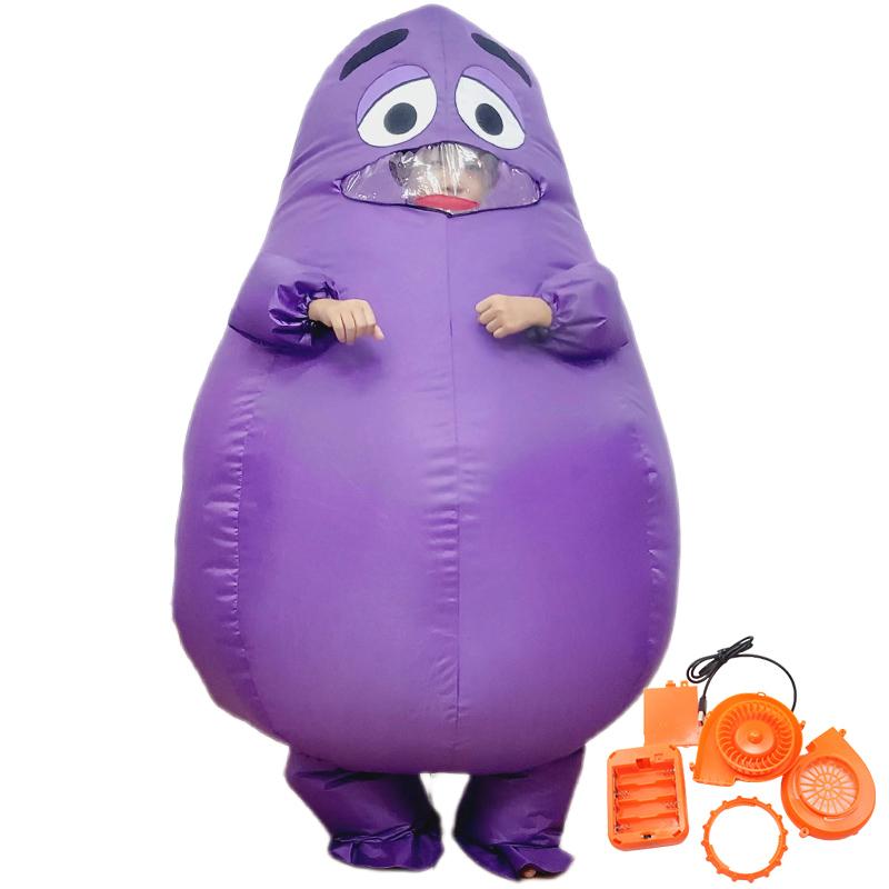 Grimace Mascot Costume for Kids Adult Boy Girl Men Women Grimaces Birthday Gameboy Halloween Cosplay Inflatable Suit Shake Child Height 100-155cm фиолетовый