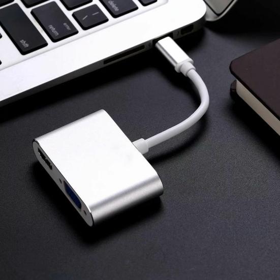 Universal USB 3.1 Type C to VGA HDMI-compatible 4K Converter Cable Adapter Cord Port HUB