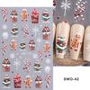 5D Embossed Christmas Nail Stickers Gingerbread Man Snowflake Snowman Penguin Autumn Winter Nail Art Decals Decoration