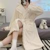 OEING Women's Thickened Flannel Hooded Robe