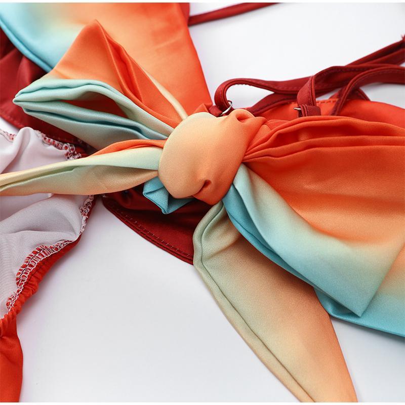 Tie-Dye Farbverlauf Ausgeschnitten Damen Maxi Kleid Elegant Schulterfrei A-Linien Saum Lange Kleider Neu Sommerurlaub Damenroben