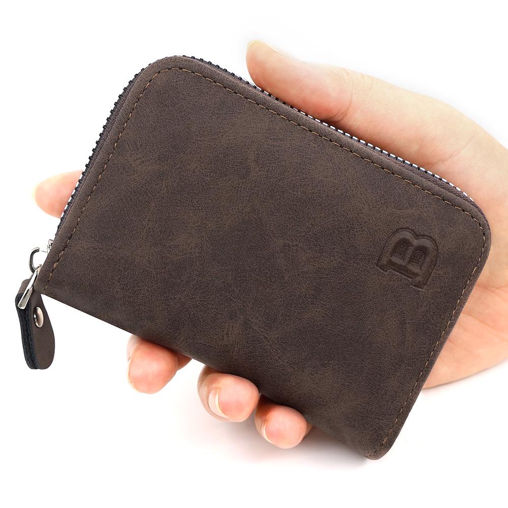 Men's Vintage B-Embossed Accordion Card Holder with Large Capacity and Coin Purse