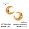 Youthway Fashion Statement 18K Gold Plated Stainless Steel Smooth Moon-shape Earrings Waterproof Anti Allergic Jewelry Party