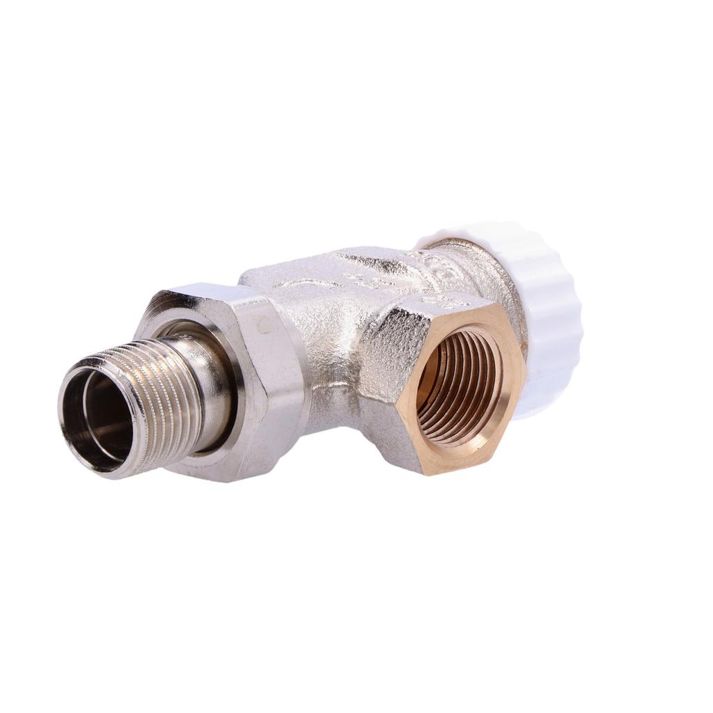 Thermostatic valve V-exakt II DN15 nickel-plated, white cap, axial, with settings