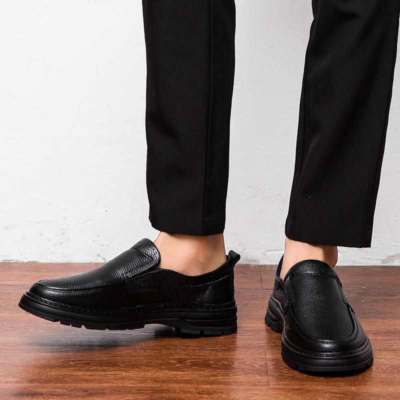 Fashion Genuine Leather Men Casual Shoes Classic Male Comfortable Loafers Handmade Lace-Up Men's Walking Shoes Outdoor Mens Slip On Shoe
