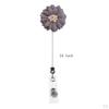 3 of pack Cute Teacher Retractable Flower Applique Reel ID Badge Holder