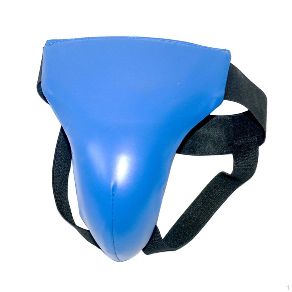 Durable Groin Guard, Jockstrap Crotch Protector Breathable PU Leather Abdominal Taekwondo