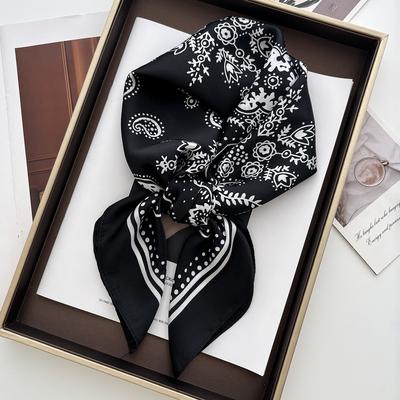 Neuer Druck carriage Print Schal Damen Frühling und Sommer Weicher Satinschal Retro Vielseitiger Schal Kopftuch