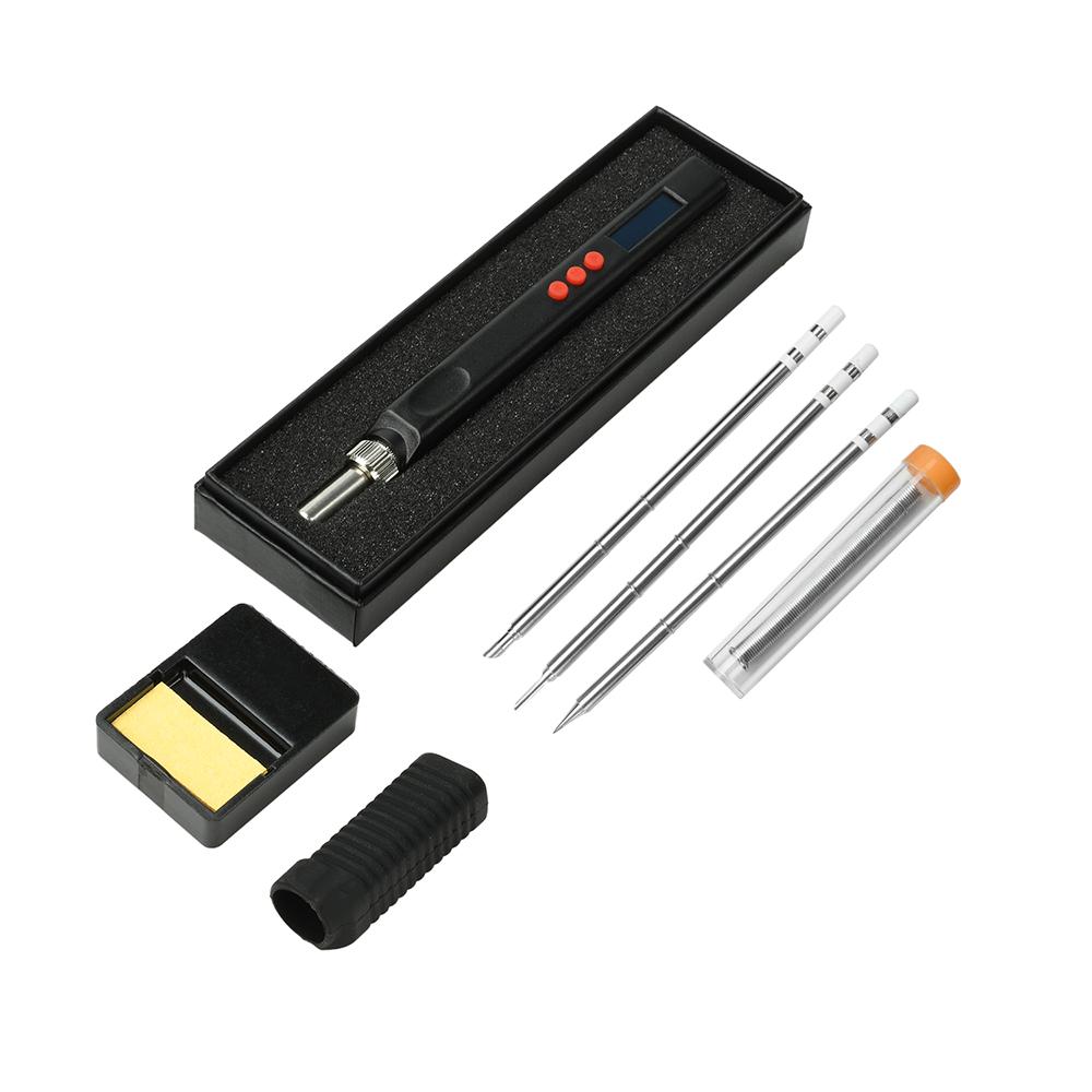 

T12 Electric Soldering Iron Kit OLED Digital Adjustable Temperature Smart Welding Solder Repair Tool PD65W Type C+DC5521