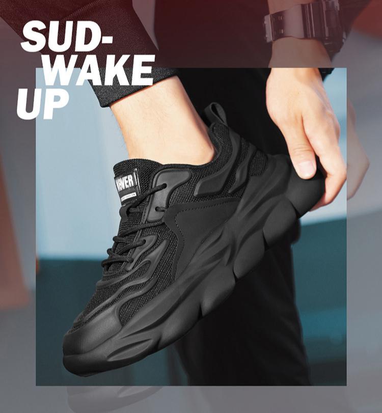 Nowe Męskie Sneakersy na Grubej Platformie Wiosenne Casualowe Do Biegania Oddychające Lekkie Modne Zwiększające Wzrost Sportowe dla Mężczyzn