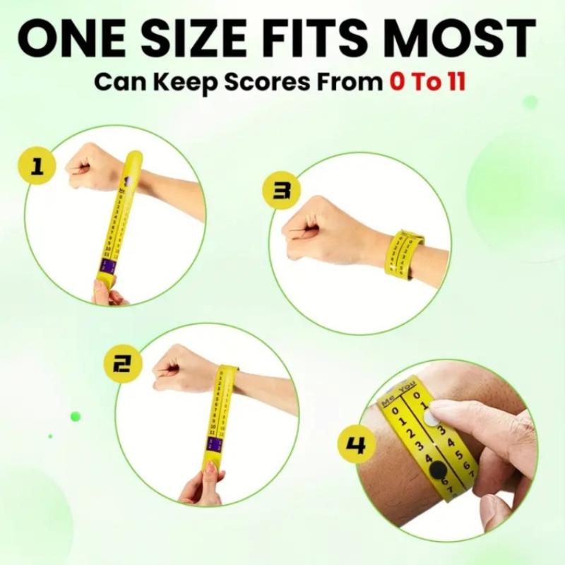 4Pcs Pickleball Scorekeeper Wristbands Quick-Score Playback Design Adjustable Grip Compatible With Pickleball Table Tennis