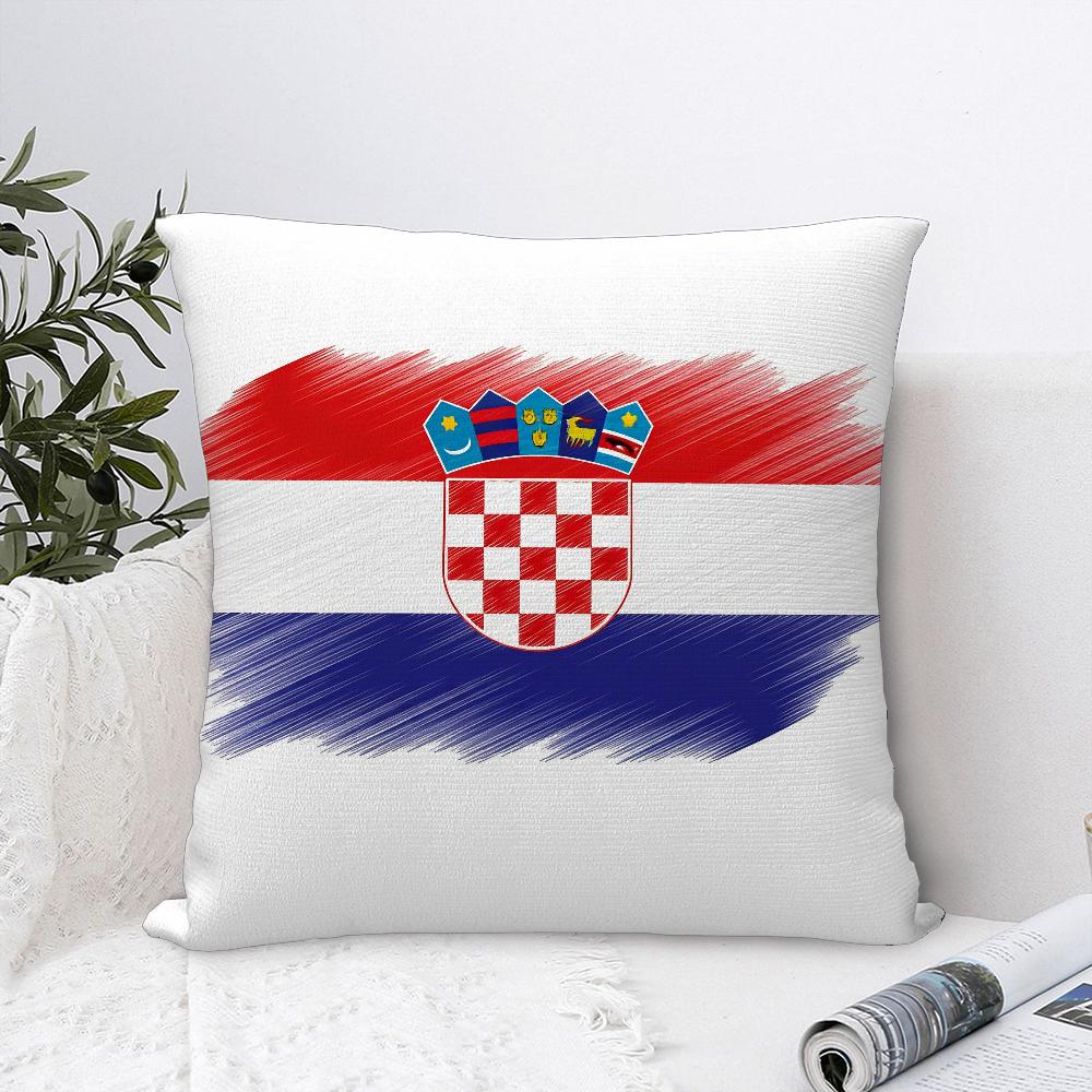 Republic of Croatia Pillow Case Sofa Decorative Home Double-sided Print Plush Square Throw Pillow Covers Cushion Decor Cover