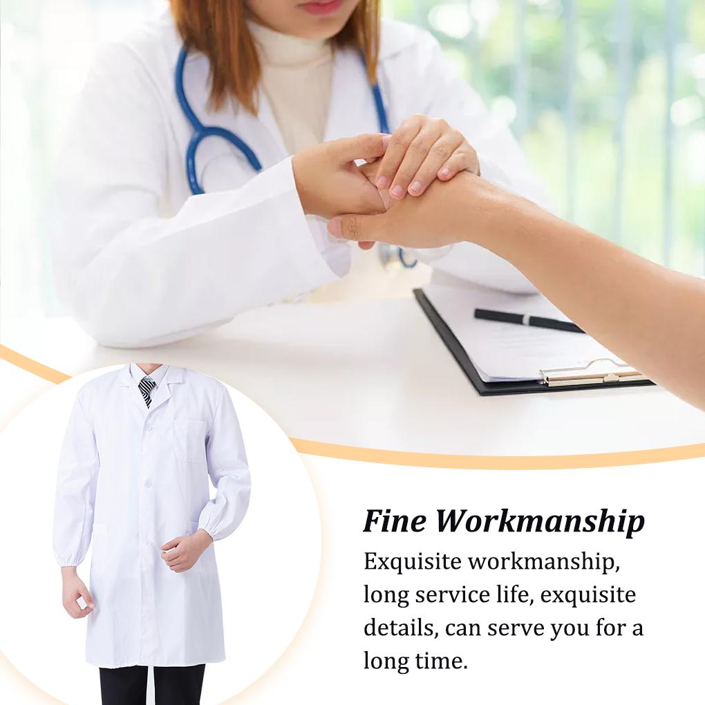 Laborkittel mit Knöpfen, mehrere Taschen, kurze Ärmel, für Tierhandlungen, Schulen, Fabriken, Arbeitskleidung, Praktikumsbereich, Kosmetikerin