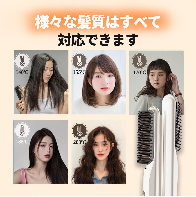 Lamid Iron with Heat Lightweight Rapid 5 Temperature Rotating Generates 20 Million Negative Beige La3°C 2-Way Straightener/Curling Brush, (270g),