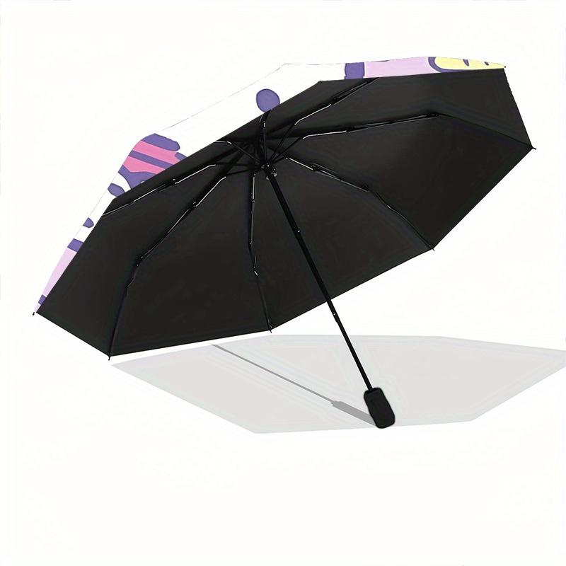 Purple Ice Cream Pochacco Automatic Opening and Closing Umbrella, Lightweight 3-Fold, With Cute Cartoon Characters, Suitable for Home, Outdoor and Dai