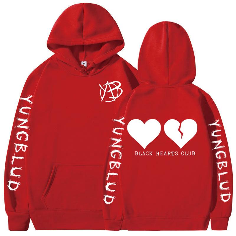 Рок-певец Yungblud Худи Black Hearts Club Повседневный комфорт Свитшот Мужчины Женщины Мода Винтажный Свободный Пуловеры Спортивный костюм S