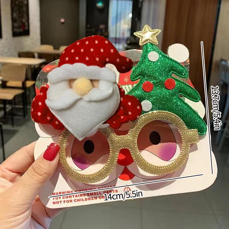 Christmas Glasses Decorative Glasses with Sticker Christmas Decoration Gift for Girls Women Xmax Party Costume Accessory Navidad