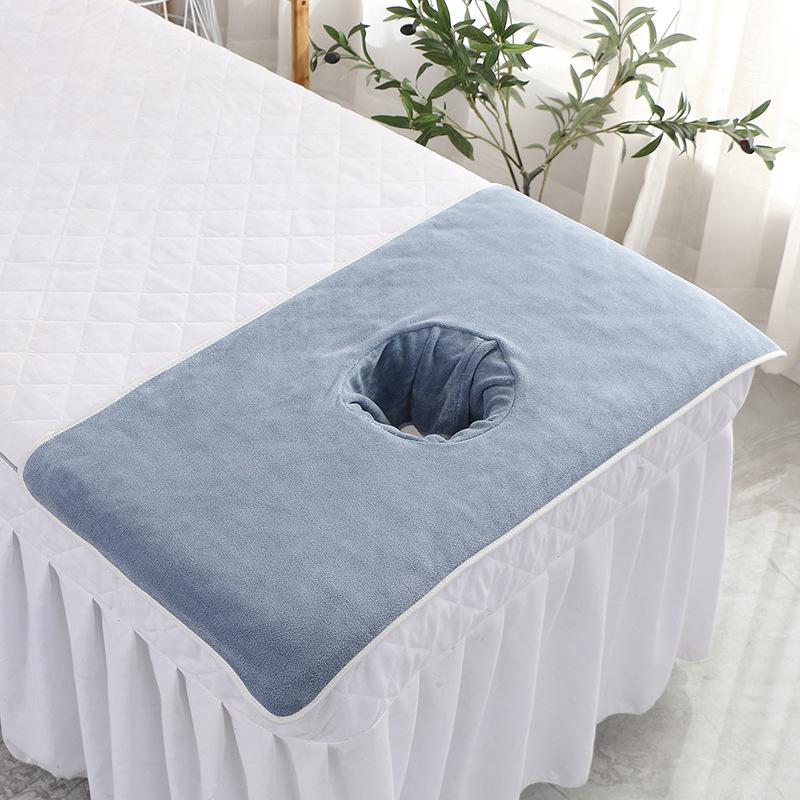 Beauty Salon Face-Down Massage Bed Pad - Thick, Absorbent, Lint-Free Large Towel with Face Hole