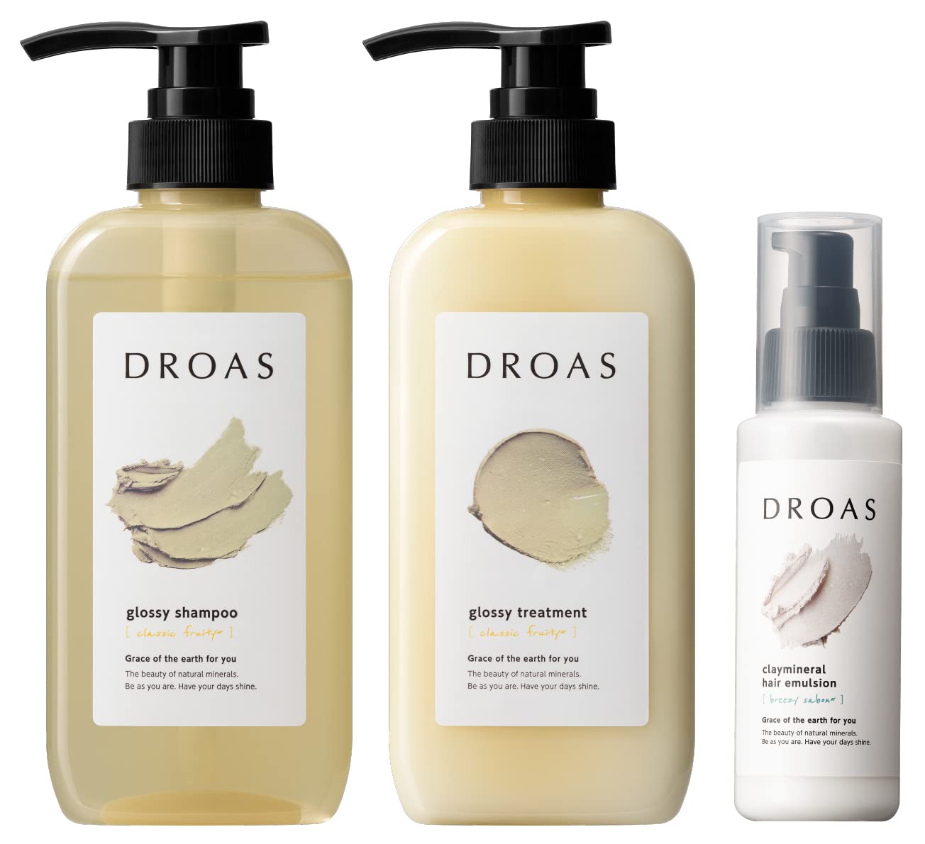 

DROAS hair emulsion set Glossy [Old product] Shampoo, treatment, 3-piece
