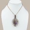 Russian Charoite Handmade Copper Wire Wrap Jewelry Pendant 3.15" A8A62