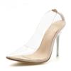 Clear PVC Transparent Pumps Sandals Perspex Stilettos High Heels Pointed Toe Womens Nightclub Zapatillas De Mujer