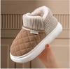 Zapatos de invierno de suela gruesa antideslizantes de algodón cálido con bolsa de vellón y pantuflas de algodón para uso externo