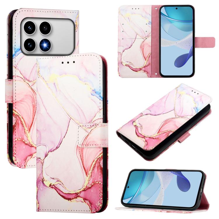 PT003 Marble Pattern Flip PU Leather Phone Case For Xiaomi Poco M8 Power 5G, Wallet Card Slot Kickstand Protective Cover