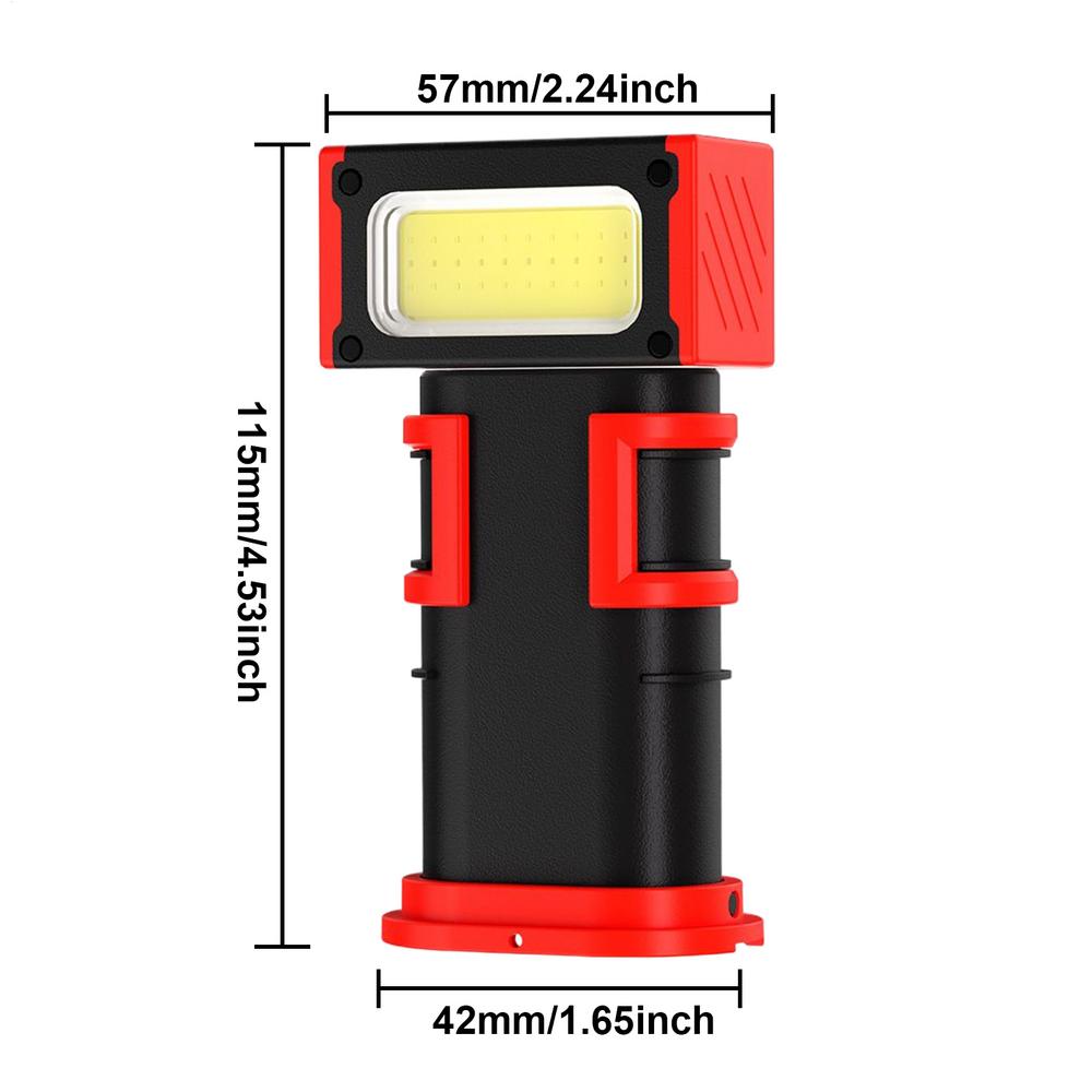 LED Rechargeable Work Light 180-degree Rotate Magnetic LED Work Light Type-C Charging Double Hooks Digital Display Lamp For