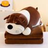 Soft Shar Pei Dog Throw Pillow Air Conditioner Blanket Two-In-One Car Sofa Air Conditioner Quilt Cushion Plush Toy