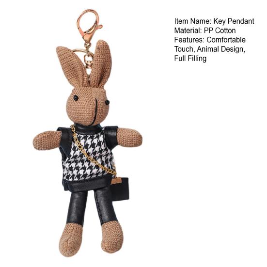 Doll Keychain Animal Design Comfortable Touch Soft Texture Not Easy To Deform Full Filling Decorate Exquisite    Keychain Bag Accessory