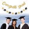 Gold Congrats Grad Banner Glitter Graduation Banner for Graduation Decorations Class of 2026 Party Supplies