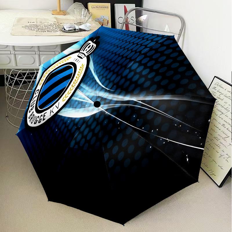 Golden Club Atletico Emblem Automatic Folding Umbrella - 8-Rib Travel Umbrella with Auto Open/Close & Portable Gifts for Holidays or Birthdays