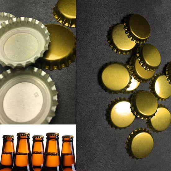 100Pcs Tampas de Garrafa Brilhantes À Prova de Vazamentos Folha de Flandres Mini Tampas de Coroa de Vinho Branco para Casa