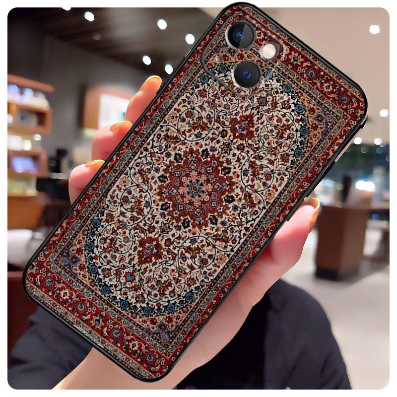 Persian Carpet Floral Pattern Back Case For iPhone 16 Pro Max 15 14 13 11 12 Pro Max mini XR 15 16 Plus 16e Phone Cover