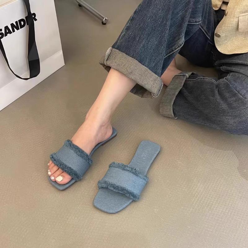 Fashion Women's Slippers Solid Color Open-toe Set Foot Vacation Beach Flat Sandals Casual Flip Flops Summer Indoor Women Slides Shoes