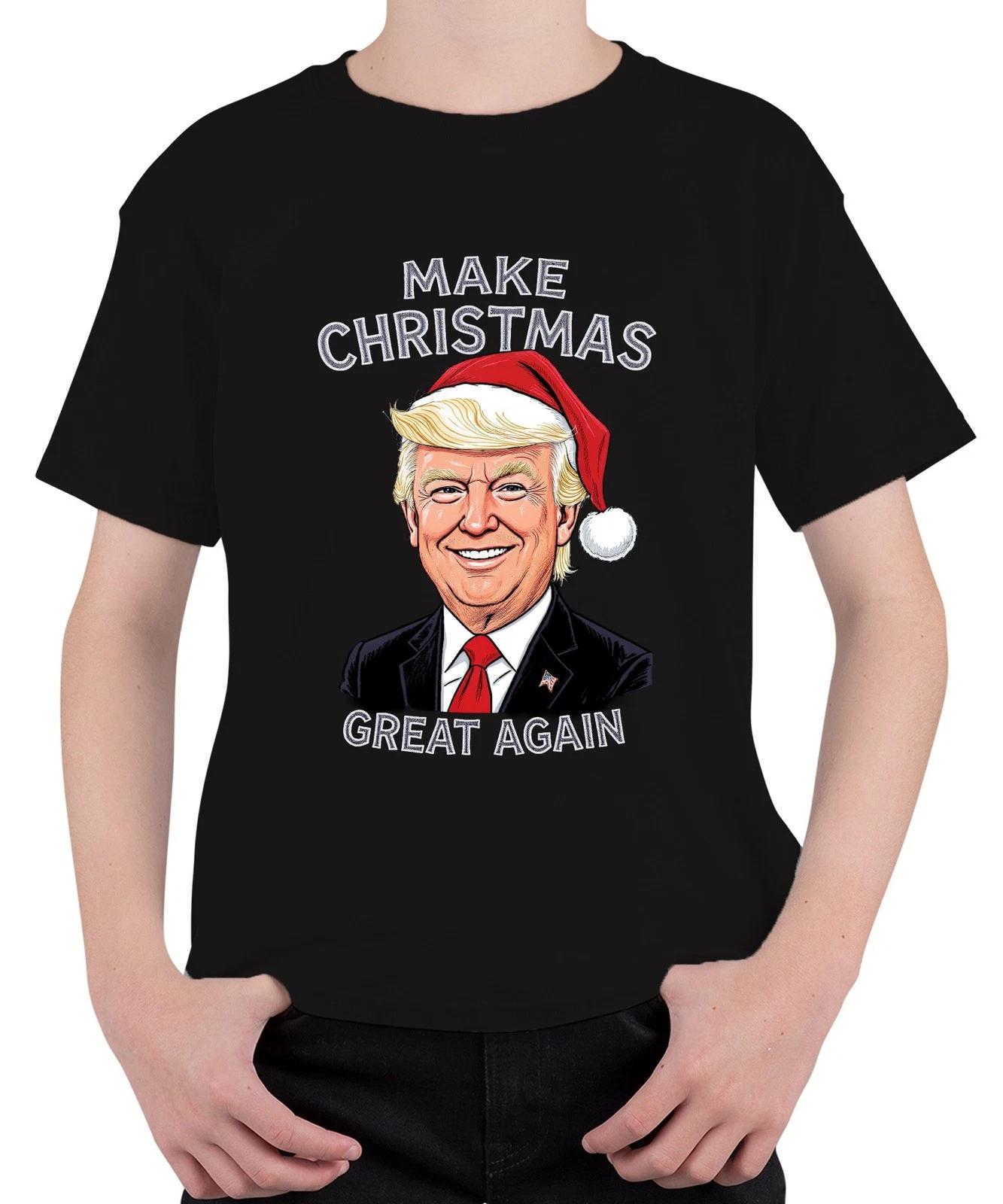 MAKE CHRISTMAS GREAT AGAIN Weihnachten Karikatur Patriotisch USA Unisex Kinder T L