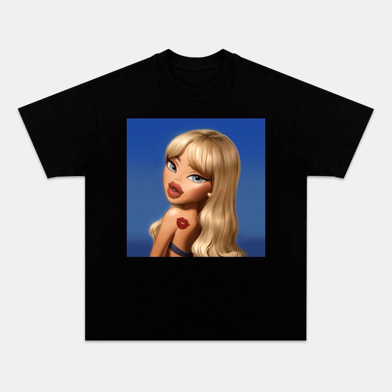 

Men s Doll Retro Print T-shirt Casual Cotton Streetwear Oversized Short Sleeve Y2K Hip Hop Tee S разноцветный