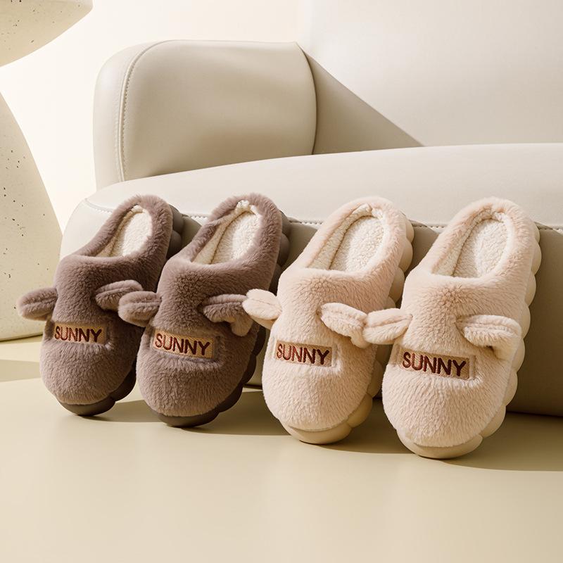 Niedliche Baumwollpantoffeln Herbst und Winter 2025 neu Indoor Heimtextilien Samt dicker Boden warme Paar Baumwollmopp