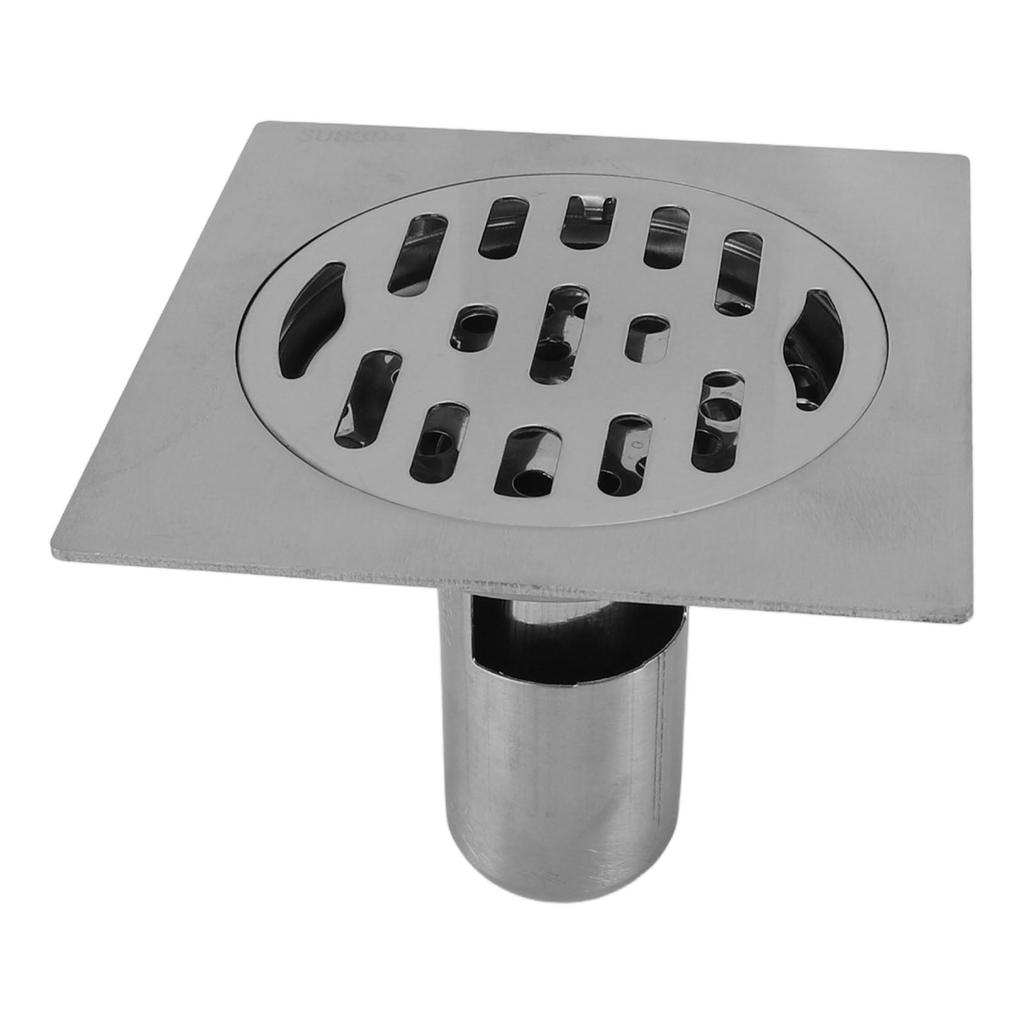 Square Shower Drain Kit 4.3in Stainless Steel Anti Clogging Odor Free Floor Drain for 50mm 75mm