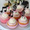 16PCS Music Notes Cupcake Toppers Black Glitter Musical Symbol Cupcake Picks for Rock Music Concert Theme Baby Shower Wedding B