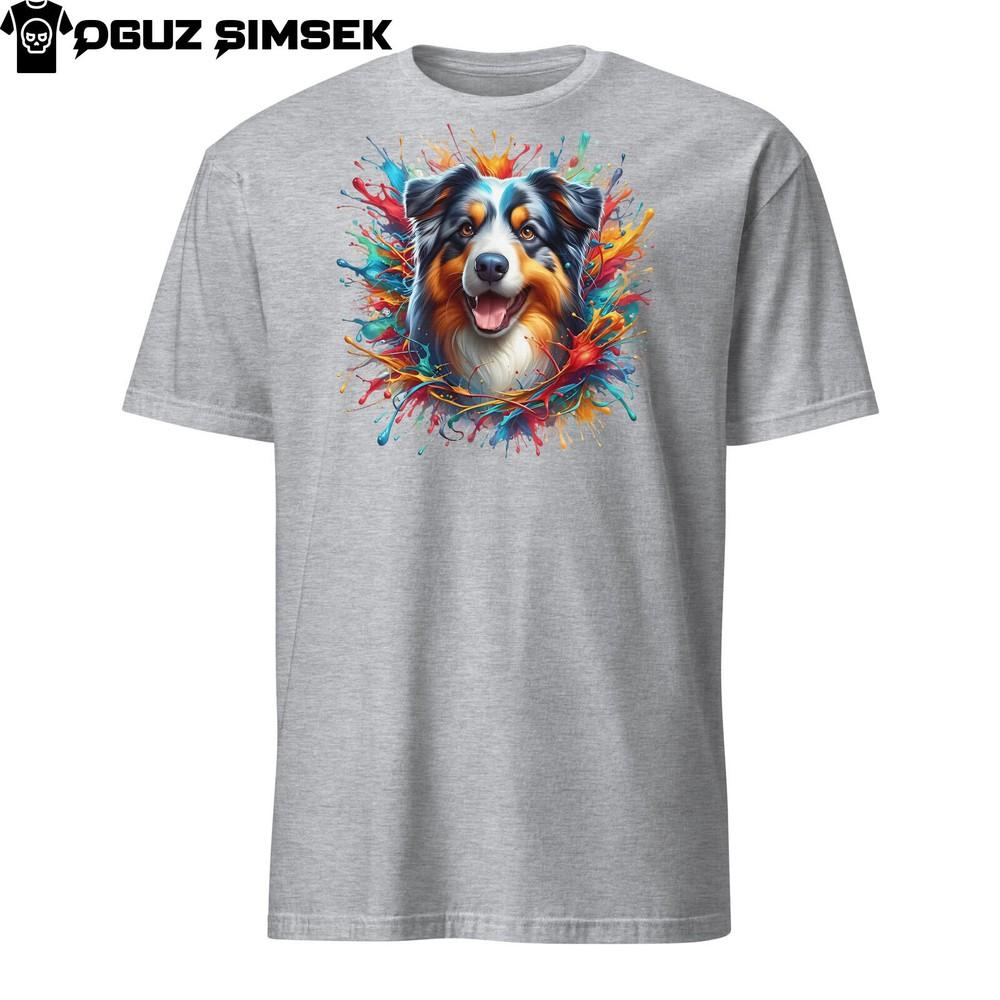 Vibrant Australian Shepherd Dog Unisex T-Shirt - Colorful Tee for Dog Lovers!