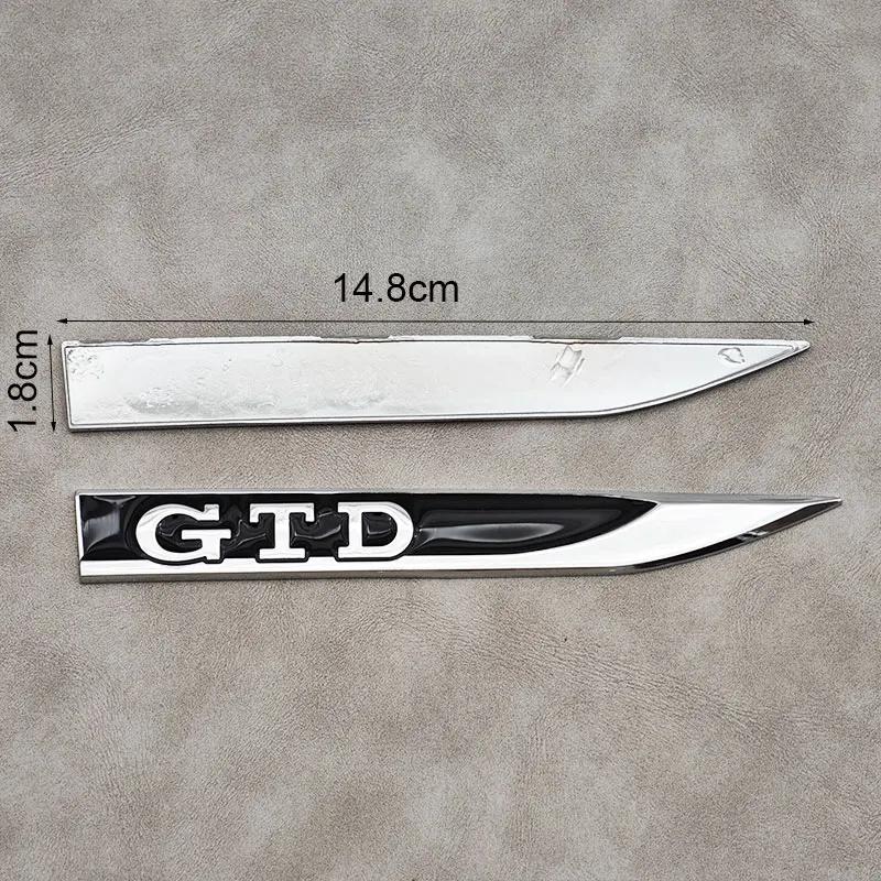 VW GTI GOLF 2026 Hot For VW VOLKSWAGEN 2Pcs Red Black Metal Logo GTD Emblem Car Fender Side Badge For Volkswagen VW Golf 7 6 5 4