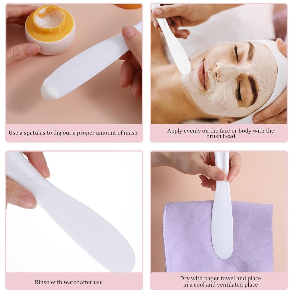 Silicone Face Mask Applicator Tool, 5Pcs Reusable Makeup Spatula,Mask Spatula, Small Plastic Skin Care Spatulas Cream & Lotion Spatulas Tools for DIY